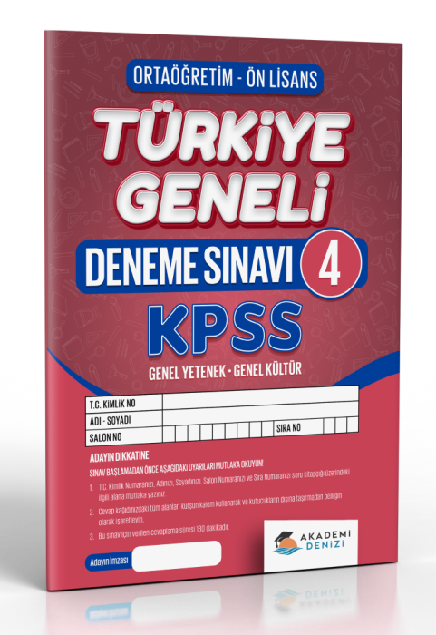 AKADEMİ DENİZİ KPSS LİSE ÖNLİSANS TG4 - 2025-26